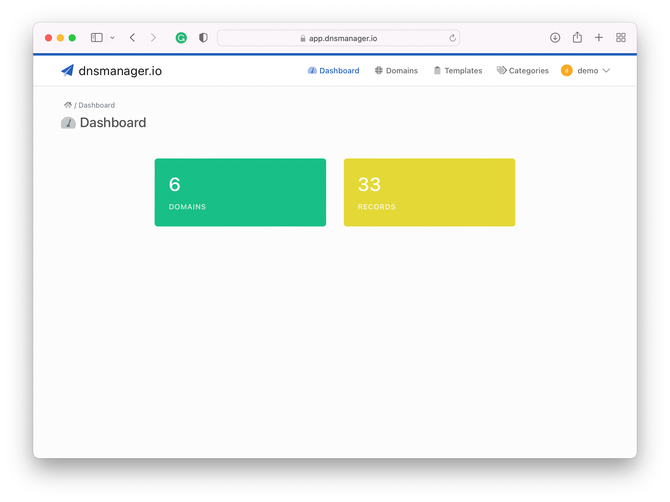 DNS Hosting Dashboard