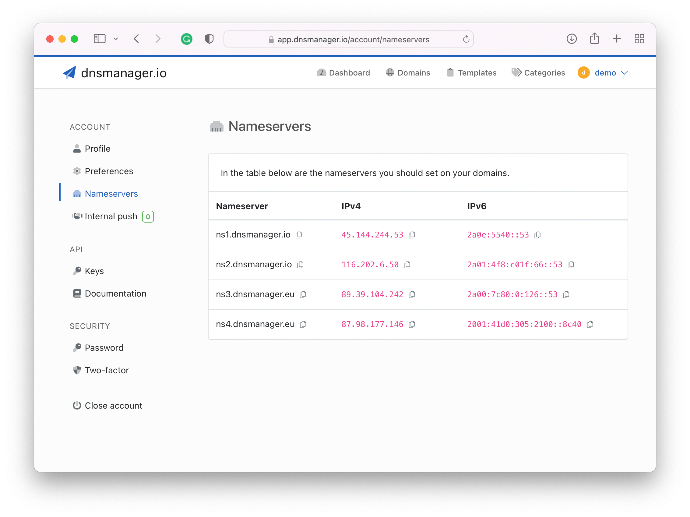 DNS Hosting Nameservers