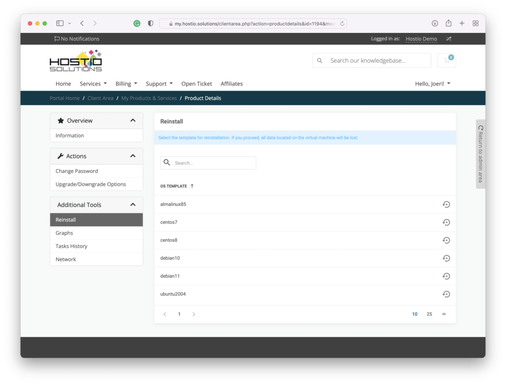 VPS Reinstall